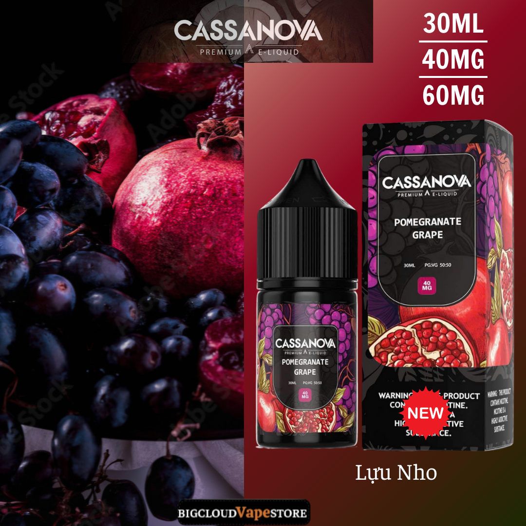 Cassannova Salt 30ml 40MG-60MG Lựu Nho